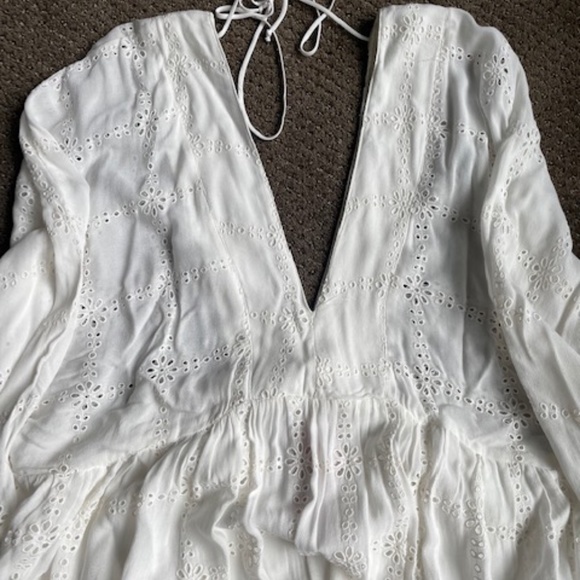 Cream Eyelet V-neck Dress from By Together - Picture 3 of 3